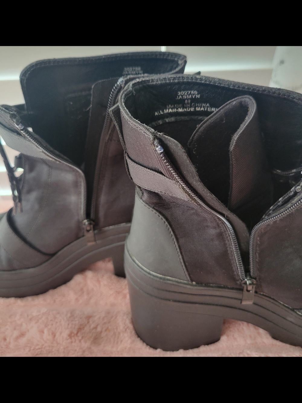 Black Limelight Combat Platform Lace-Up Buckle Ankle Boot Chunky Heel 8.5 Jasmyn - Picture 4 of 9